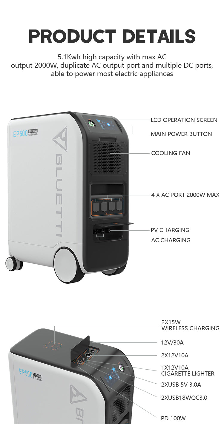 Bluetti  EP500P Solar Power Station